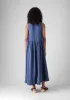 Garment Dyed Linen Panelled Dress | Cornflower sold by TOAST