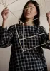 Check Cotton Linen Smock | Slate sold by TOAST