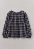 Check Cotton Linen Smock | Slate sold by TOAST