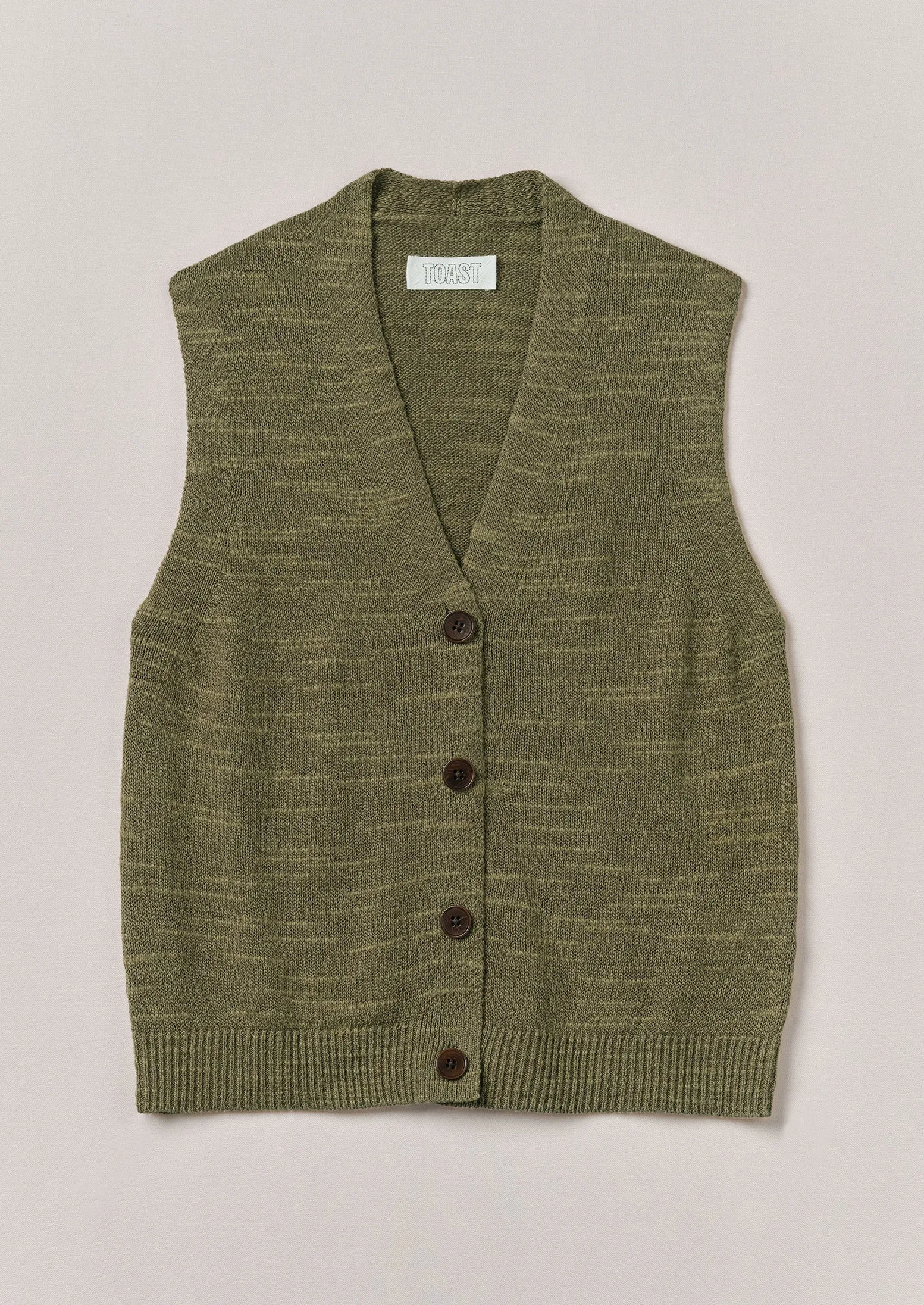 Fine Linen Cotton Knitted Tank | Montella Olive sold by TOAST