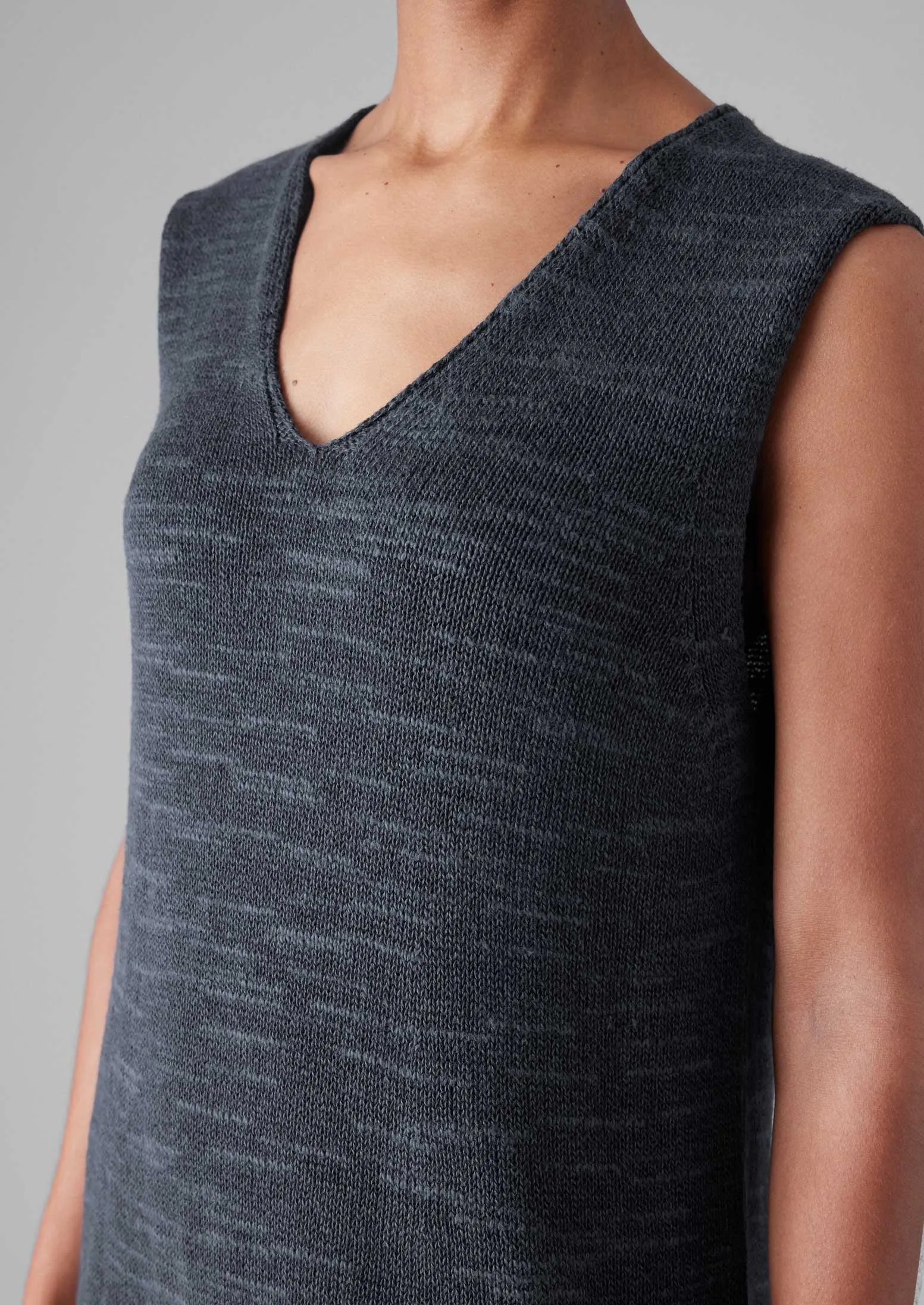 Linen Cotton Knitted Dress | Dark Navy sold by TOAST product image thumbnail 4