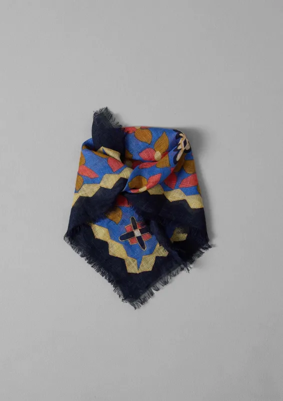 Folk Floral Print Linen Bandana | Bluebird sold by TOAST
