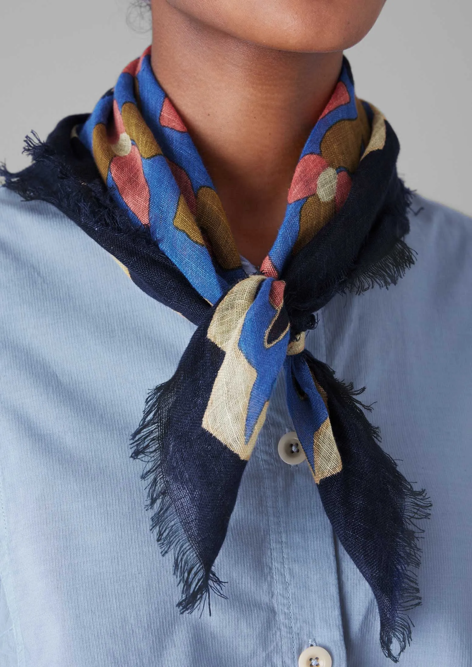Folk Floral Print Linen Bandana | Bluebird sold by TOAST product image thumbnail 2