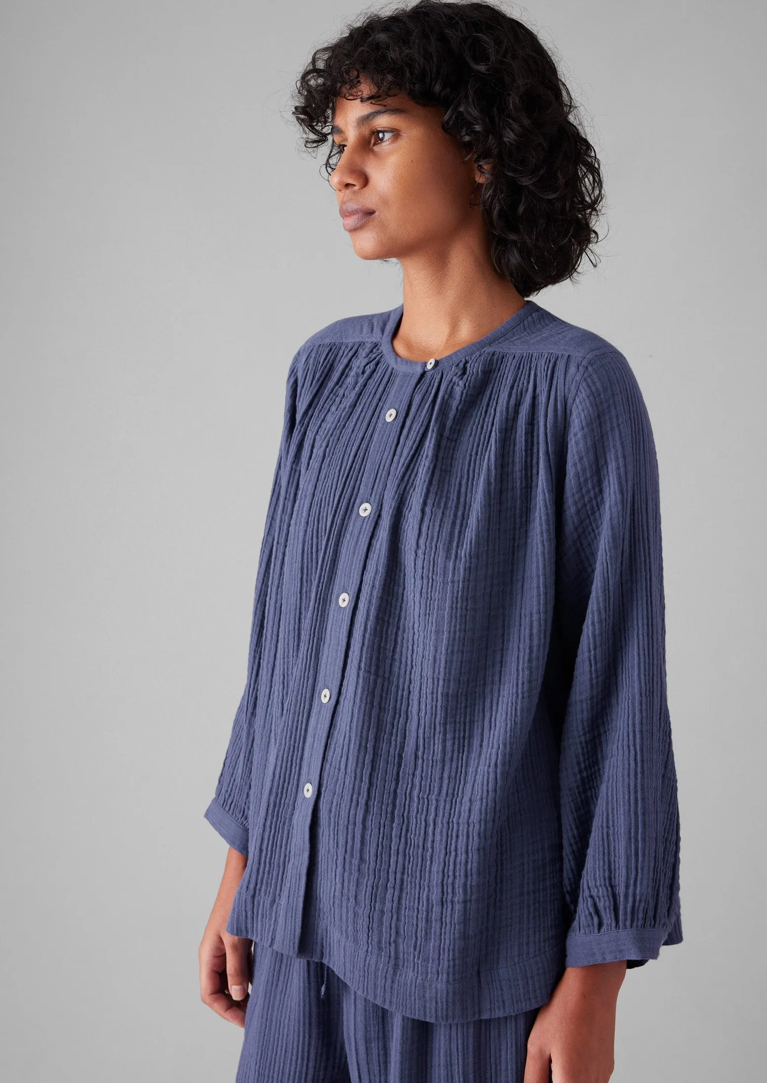 Crinkle Cotton Pyjamas | Shadow Blue sold by TOAST product image thumbnail 5