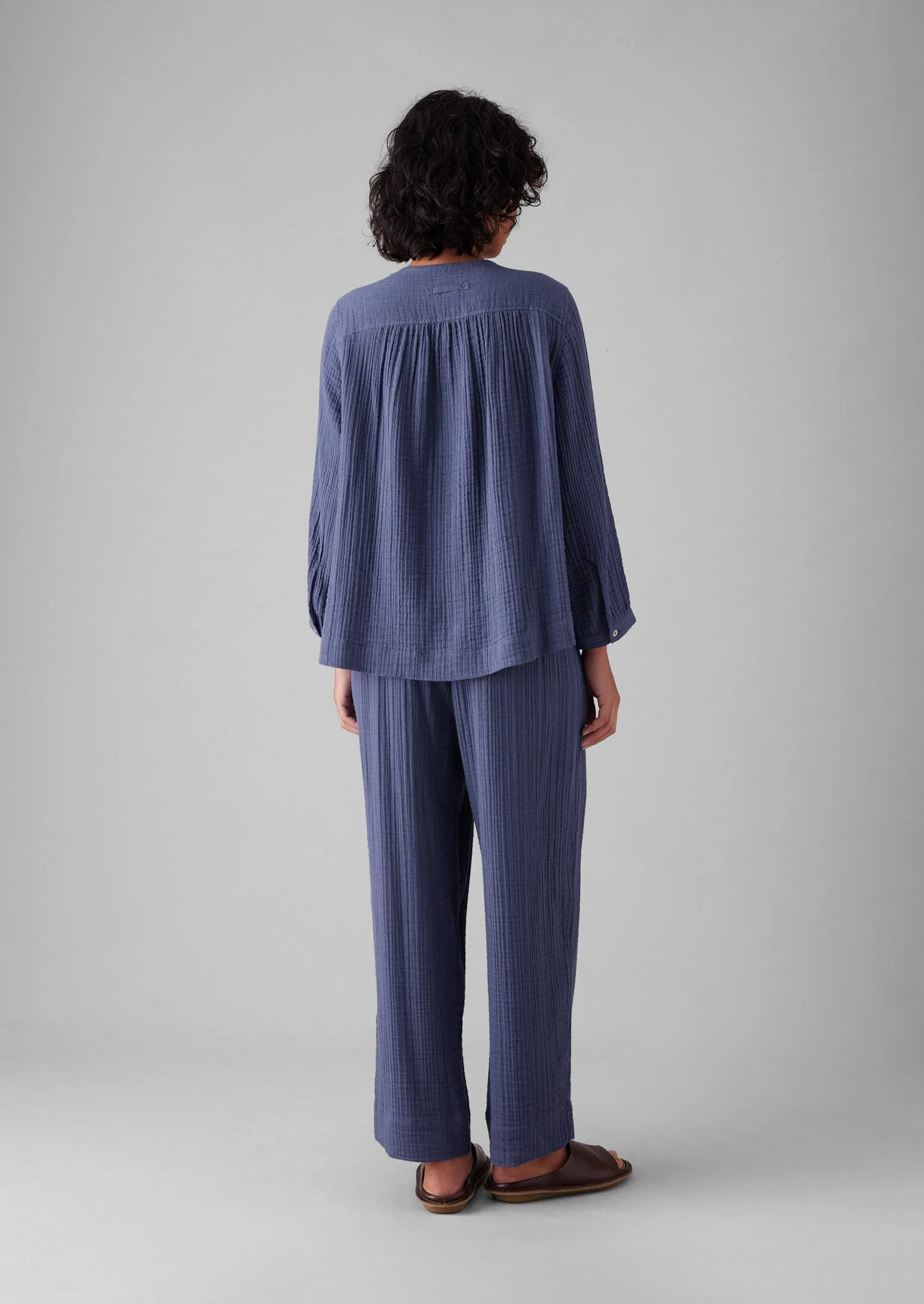 Crinkle Cotton Pyjamas | Shadow Blue sold by TOAST product image thumbnail 4