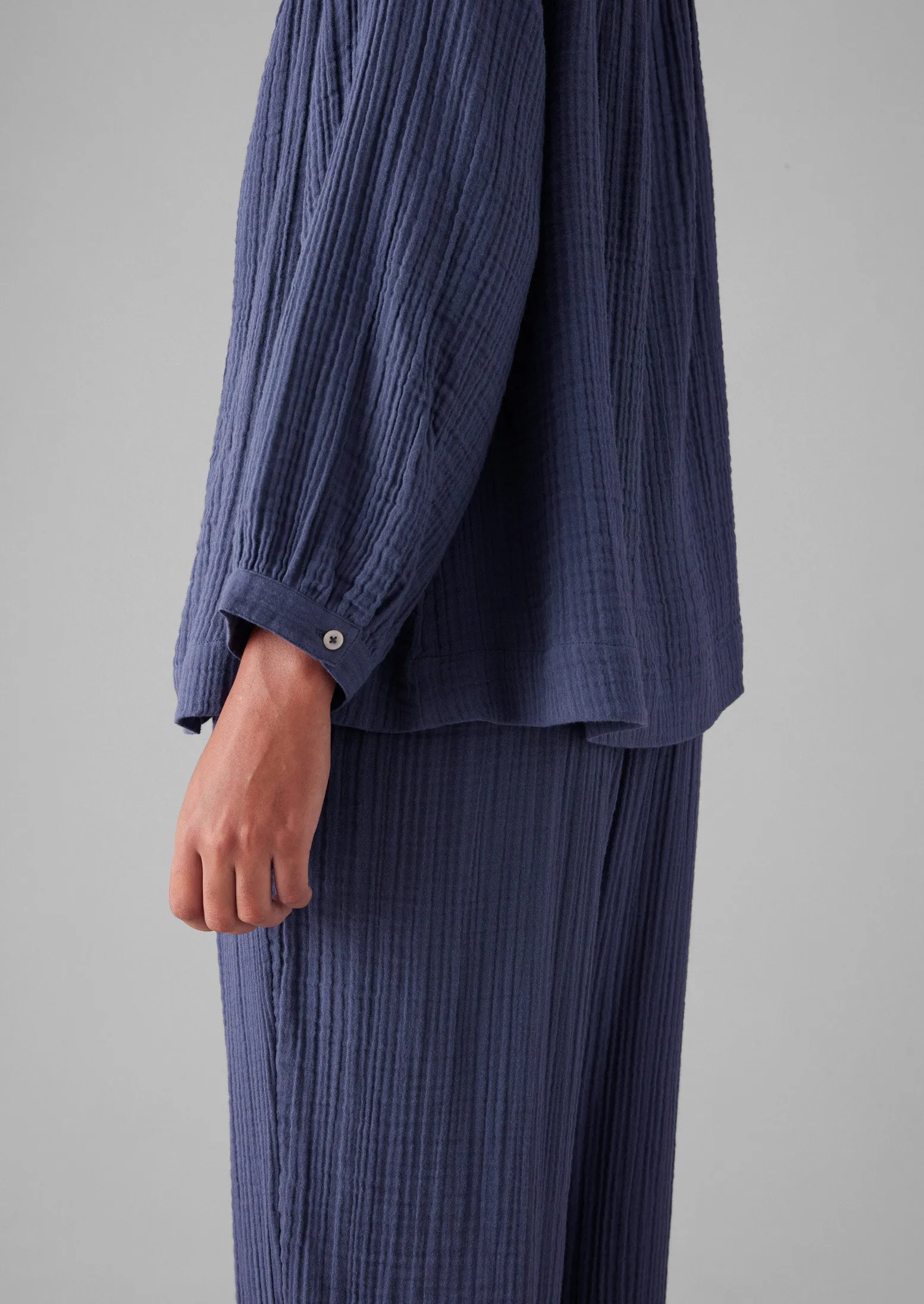 Crinkle Cotton Pyjamas | Shadow Blue sold by TOAST product image thumbnail 3