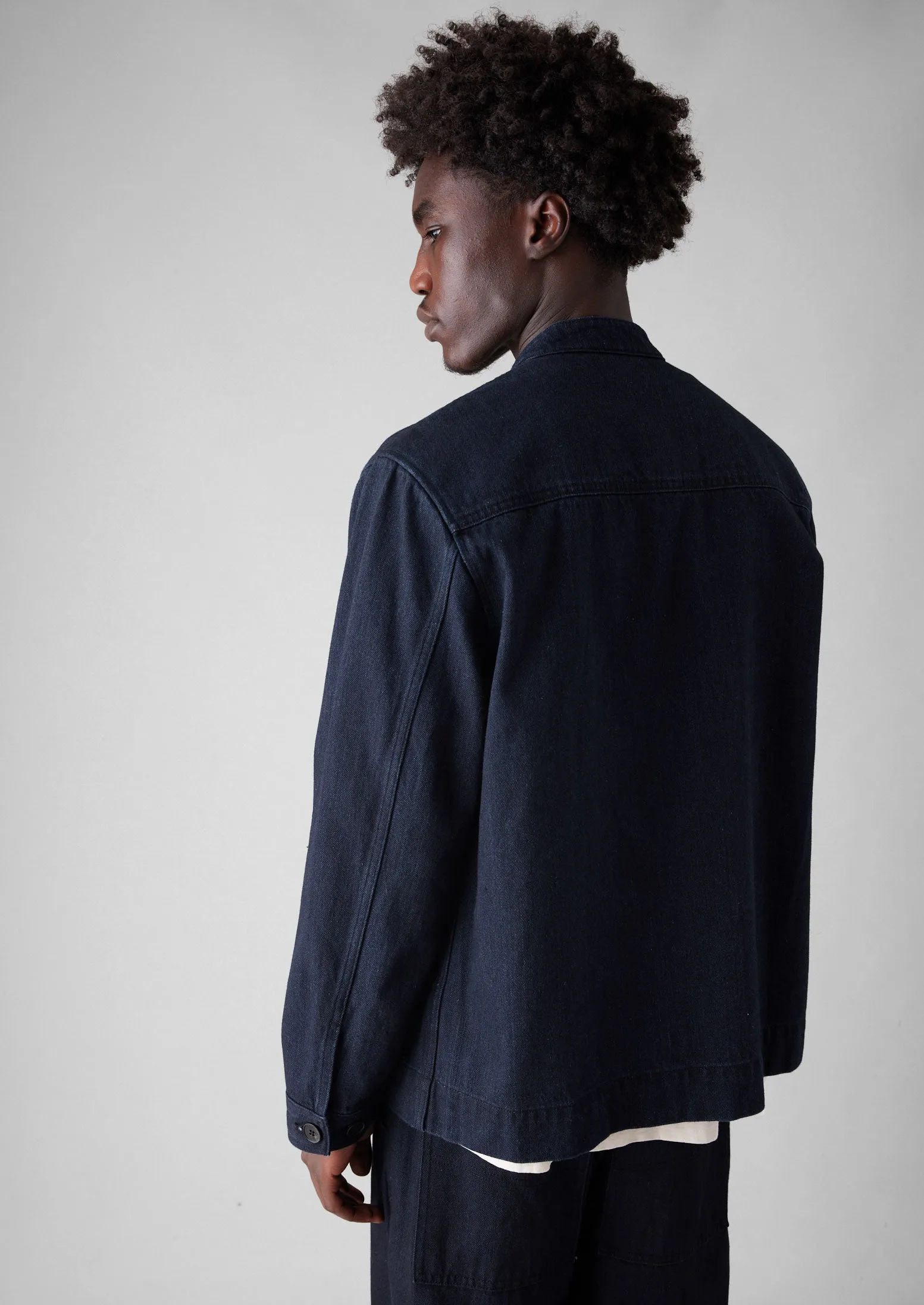 Stand Collar Japanese Denim Jacket | Indigo sold by TOAST product image thumbnail 5