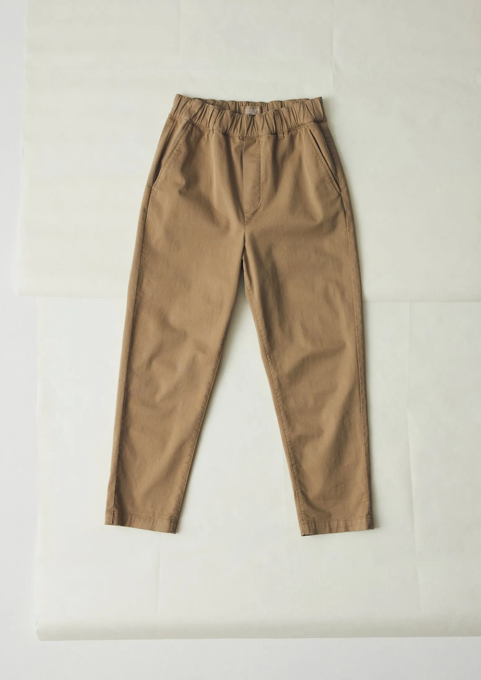 Gabi Cotton Pull On Trousers | Ash Brown sold by TOAST