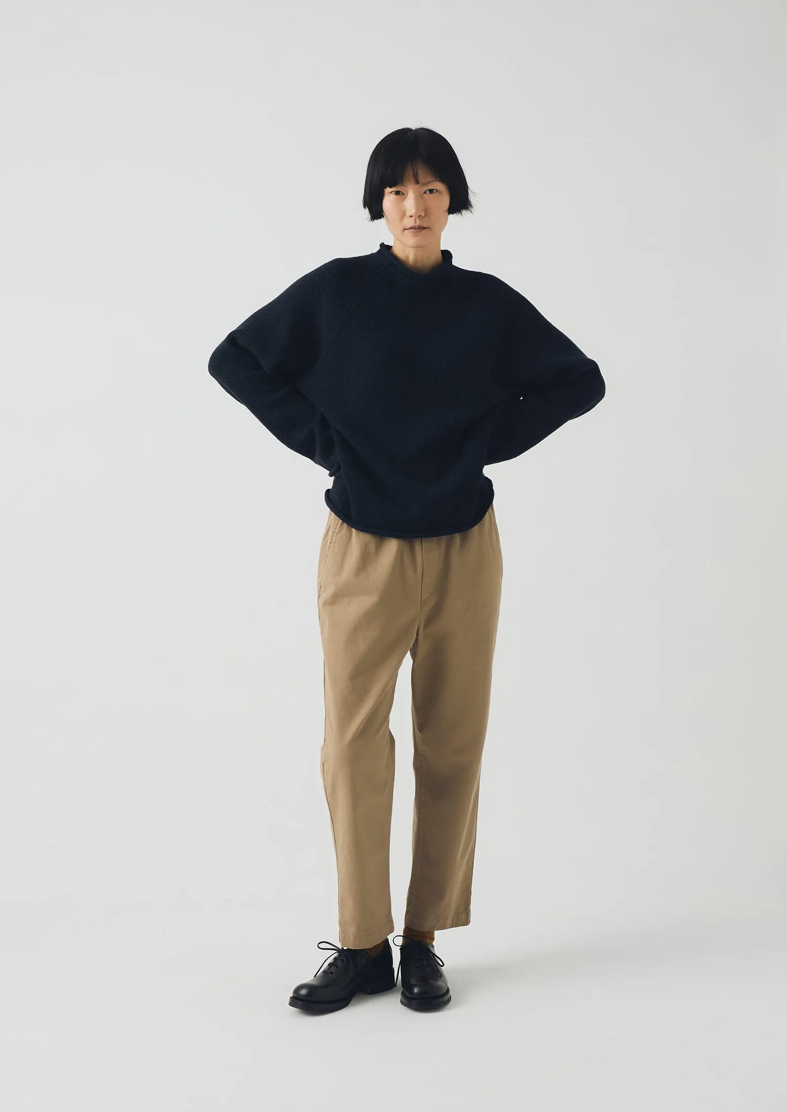 Gabi Cotton Pull On Trousers | Ash Brown sold by TOAST product image thumbnail 2