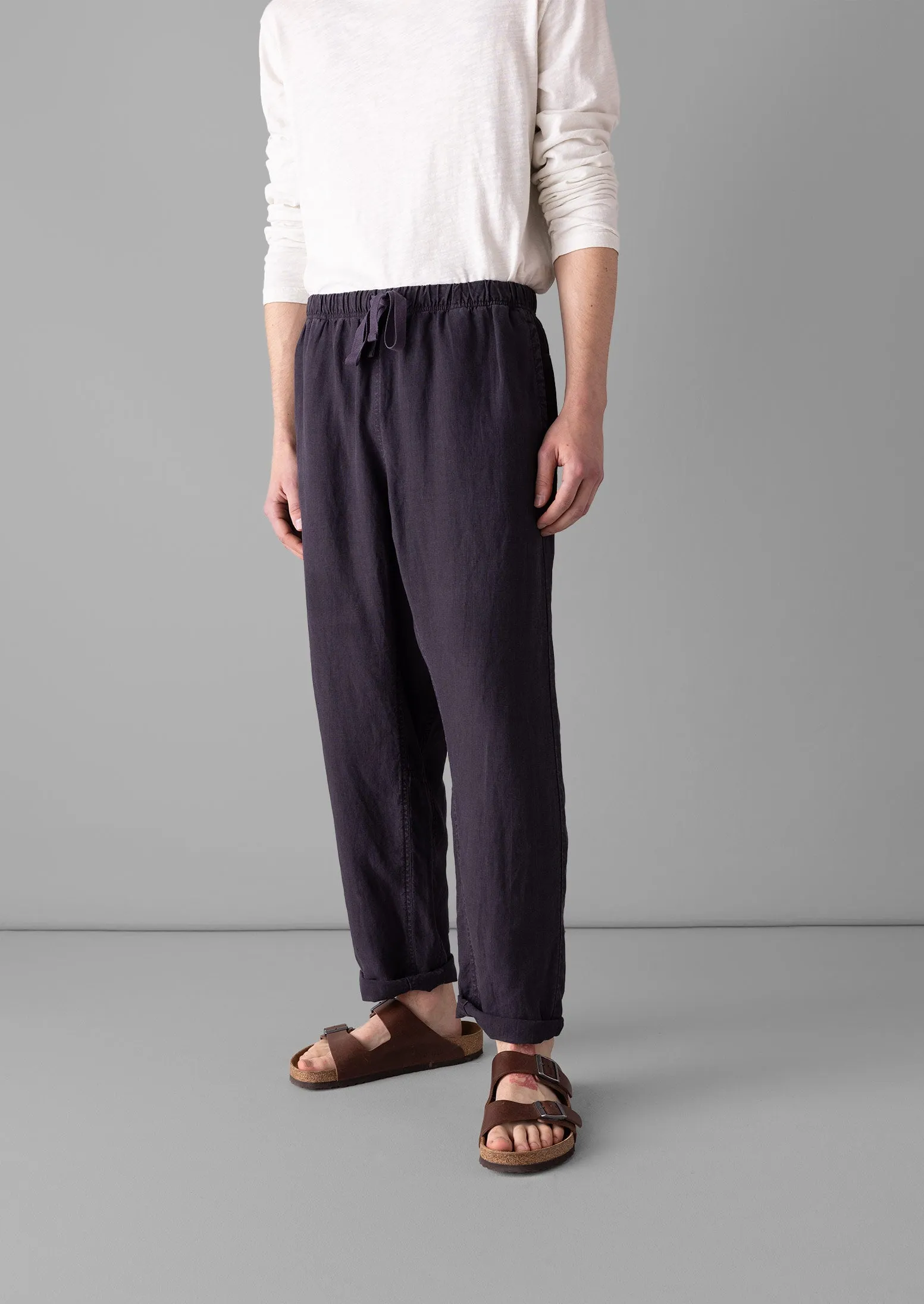 Alfie Garment Dyed Linen Trousers | Slate sold by TOAST product image thumbnail 3