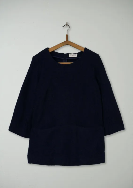 Reworn Maia Tunic Size 10 (419) | Navy sold by TOAST