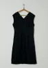 Reworn Brushed Sateen V Neck Dress Size 18 (739) | Black sold by TOAST