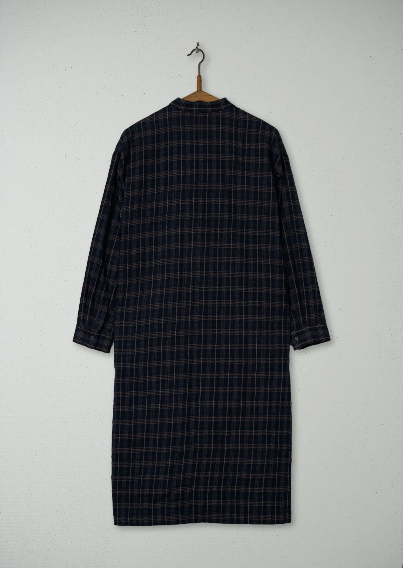 Reworn Wool Cotton Seersucker Dress Size 6 (771) | Navy/Plum sold by TOAST product image thumbnail 2