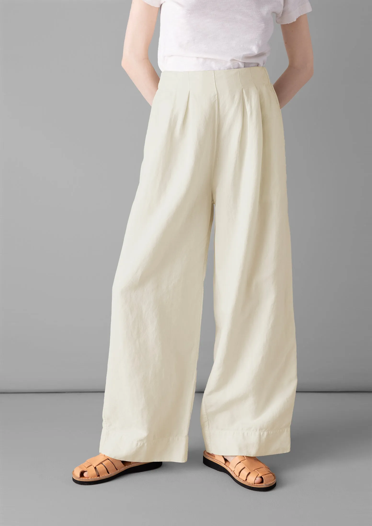 Corinne Cotton Linen Wide Leg Trousers | Parchment sold by TOAST product image thumbnail 3