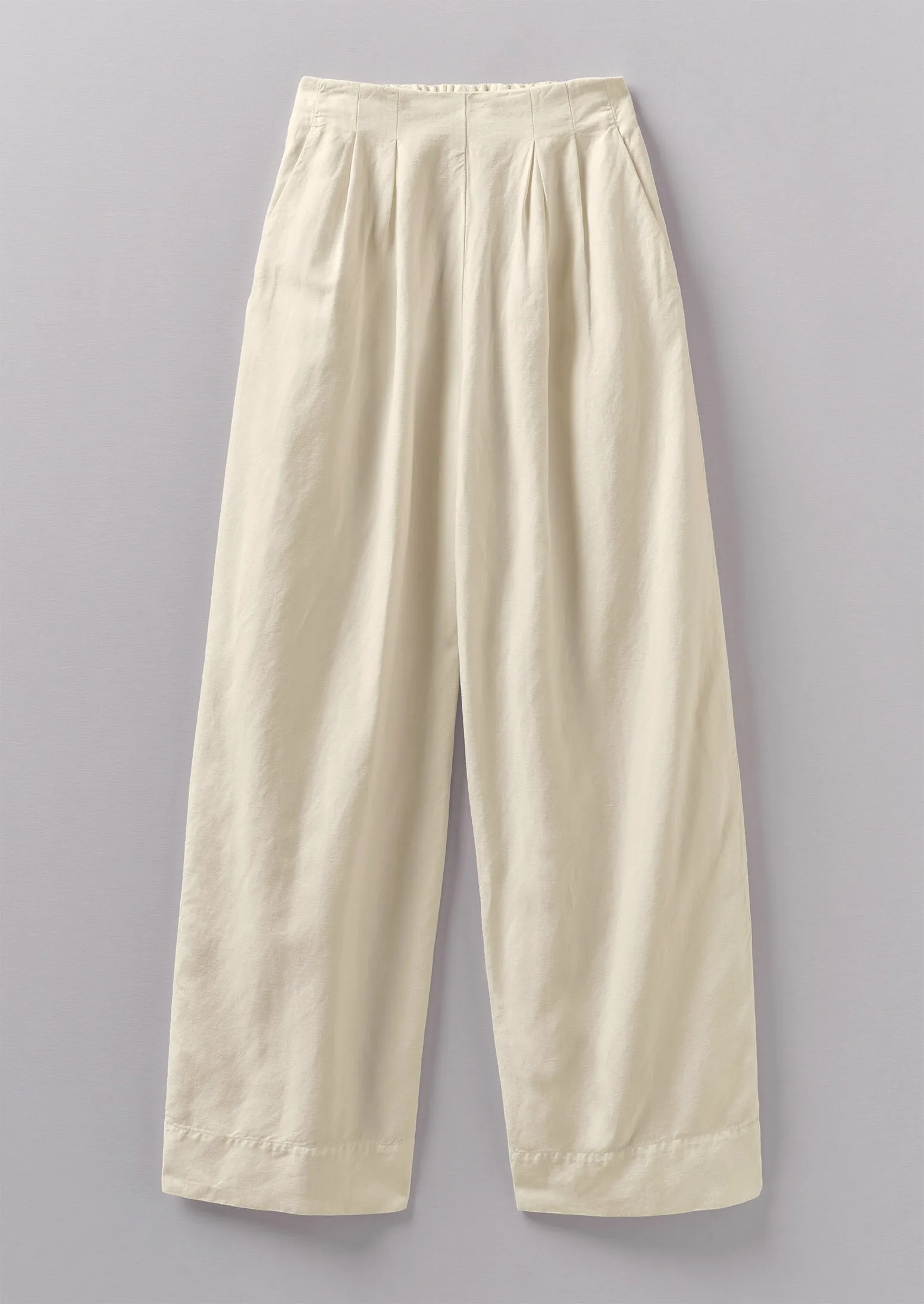 Corinne Cotton Linen Wide Leg Trousers | Parchment sold by TOAST