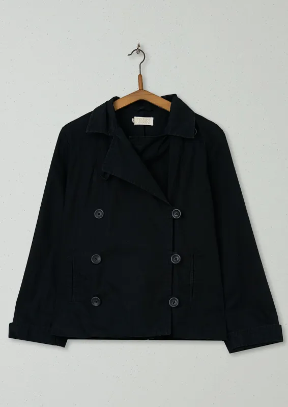 Reworn Boxy Raincoat Size 10 (079) | Black sold by TOAST