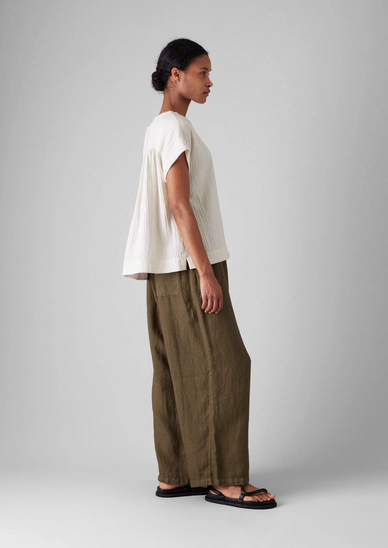 Crinkle Cotton Gauze Top | Oat sold by TOAST product image thumbnail 3