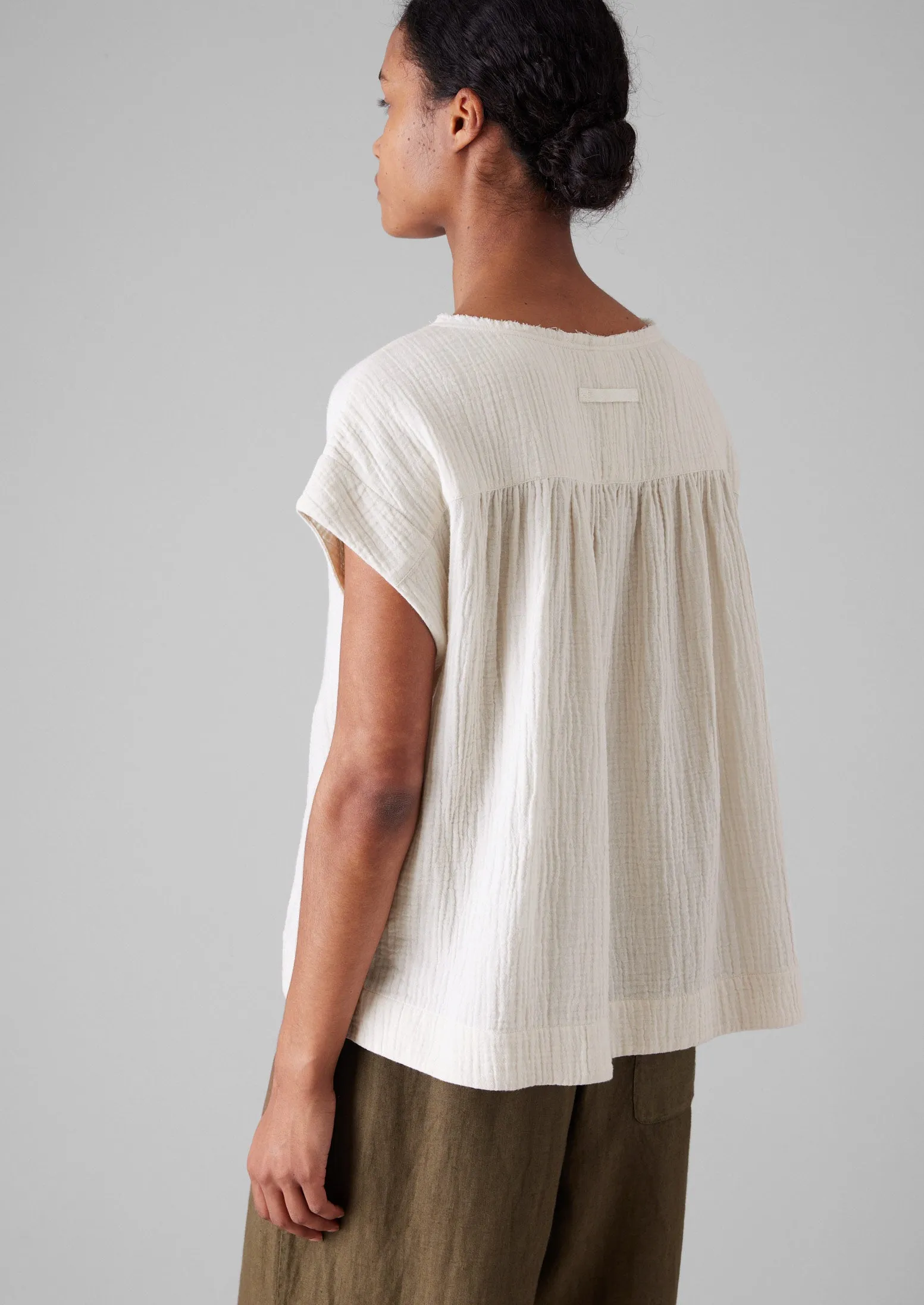 Crinkle Cotton Gauze Top | Oat sold by TOAST product image thumbnail 2