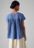 Crinkle Cotton Gauze Top | Cornflower sold by TOAST
