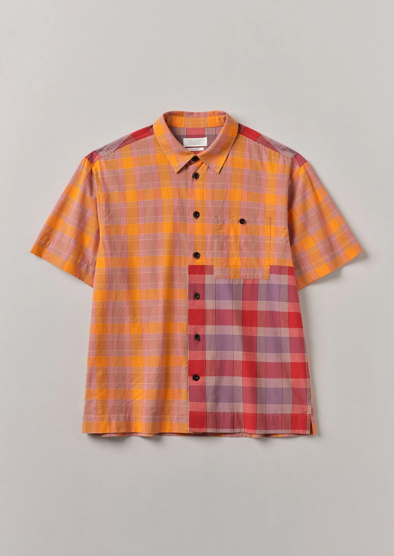 Panelled Check Cotton Shirt | Multi sold by TOAST