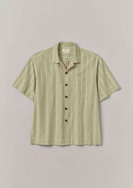 Kite Stripe Cotton Shirt | Olive sold by TOAST