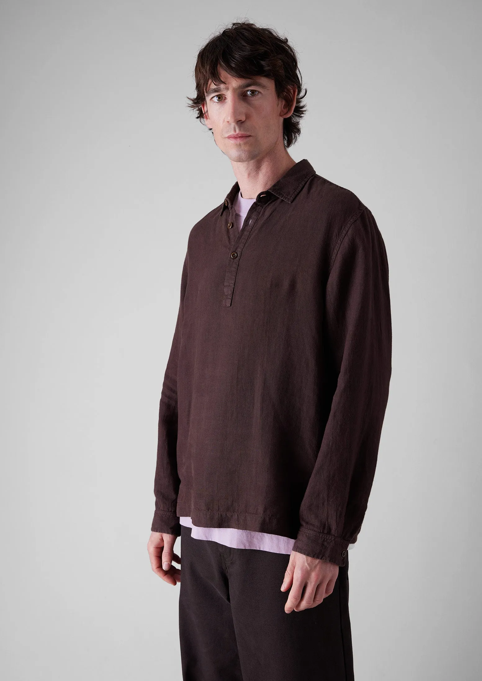 Half Placket Linen Shirt | Rich Earth sold by TOAST product image thumbnail 4