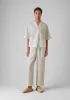 Stripe Block Print Pyjama Trousers | Chalk/Mid Blue sold by TOAST
