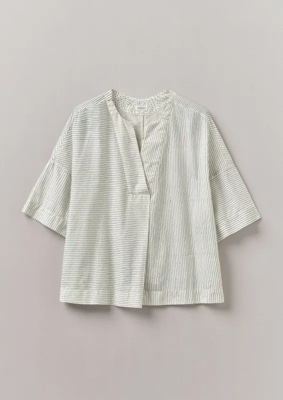 Stripe Block Print Lounge Top | Chalk/Mid Blue sold by TOAST