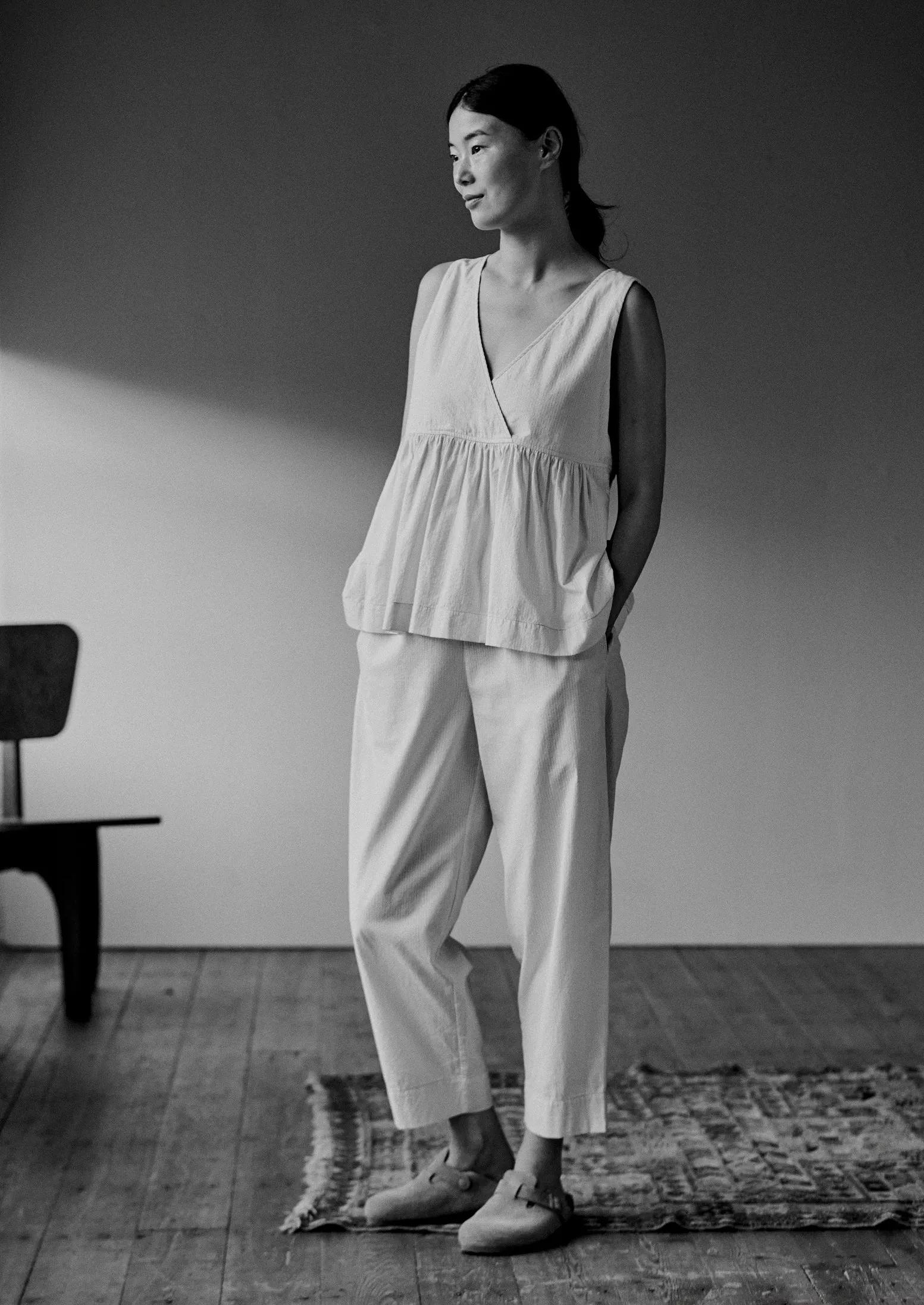 Raised Stripe Cotton Pyjamas | Chalk sold by TOAST product image thumbnail 2