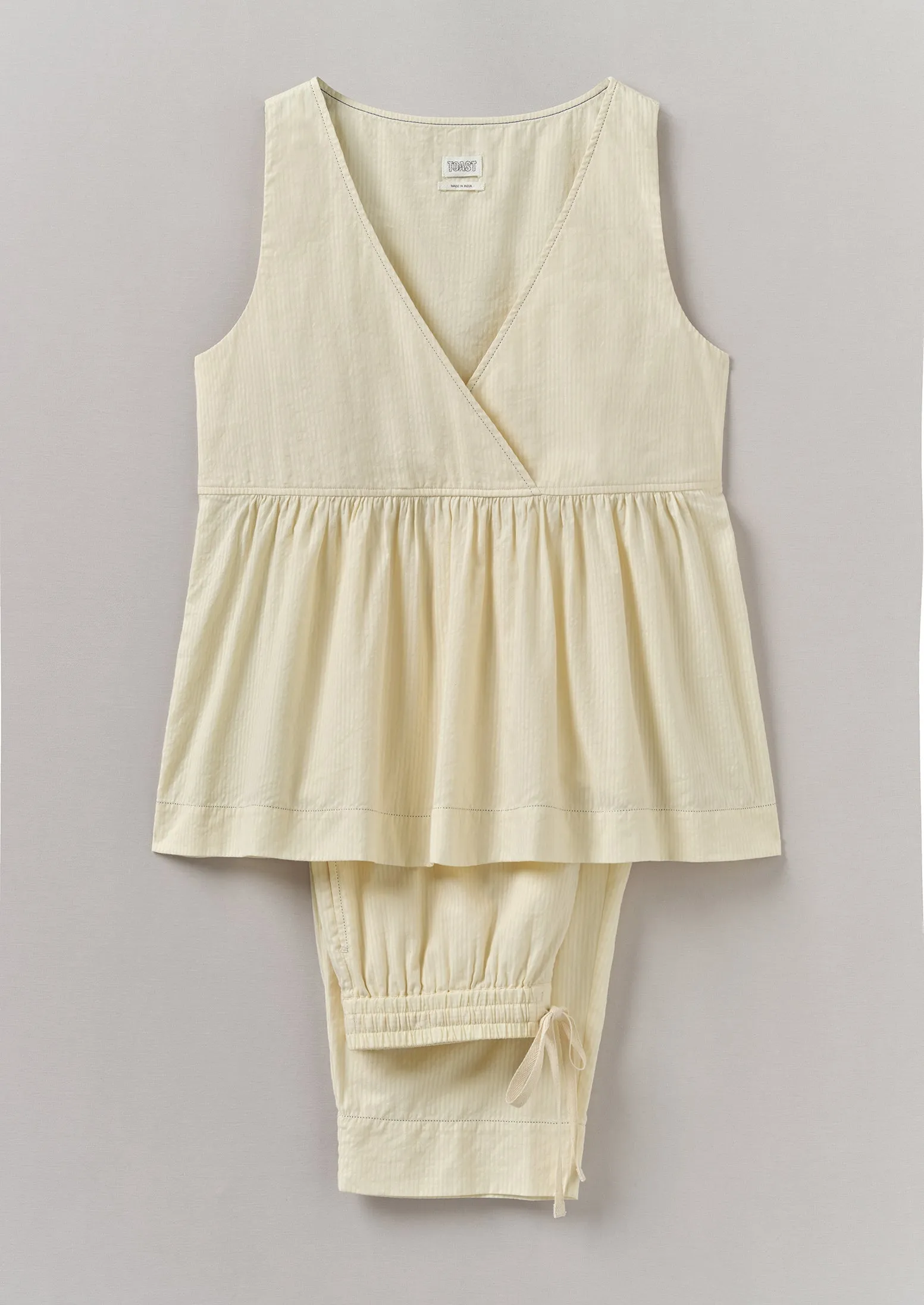 Raised Stripe Cotton Pyjamas | Chalk sold by TOAST