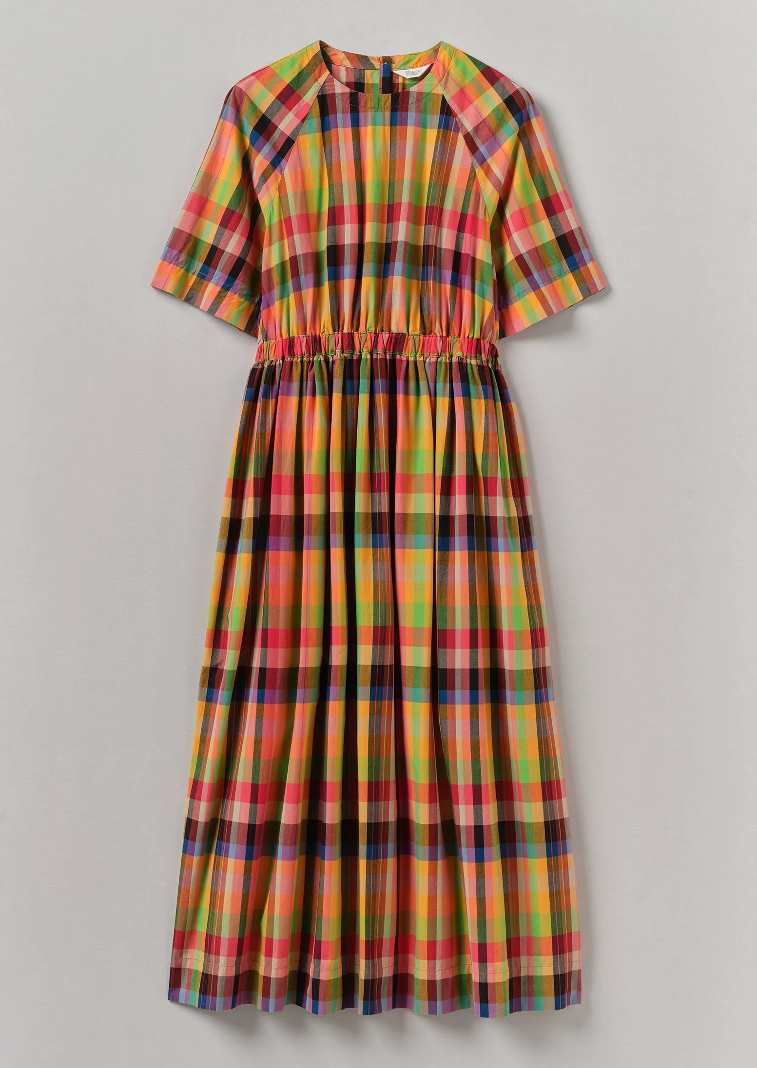 Cotton Raglan Form Check Dress | Bright/Multi sold by TOAST