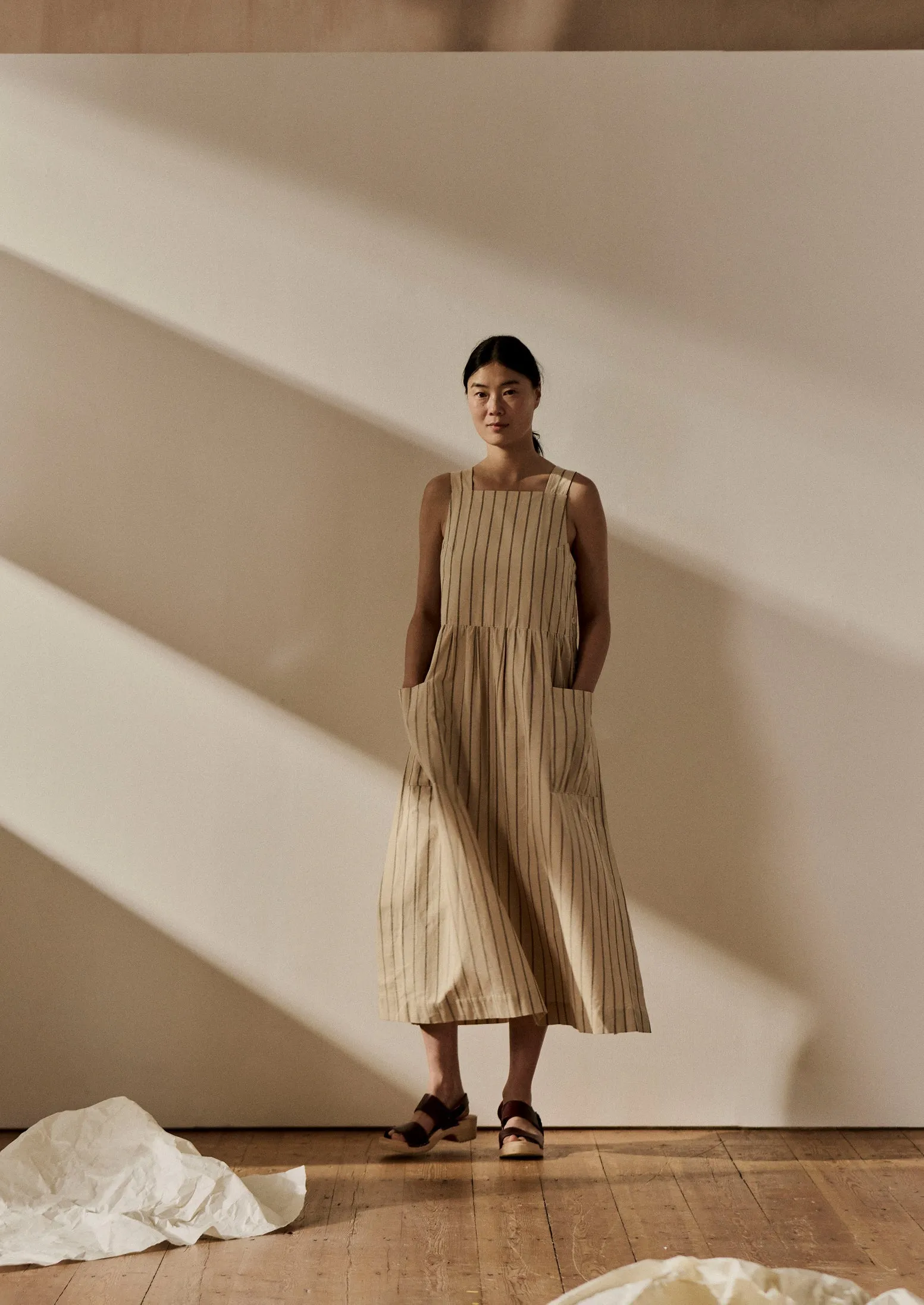 Stripe Cotton Pinafore Dress | Sail Cloth sold by TOAST product image thumbnail 2