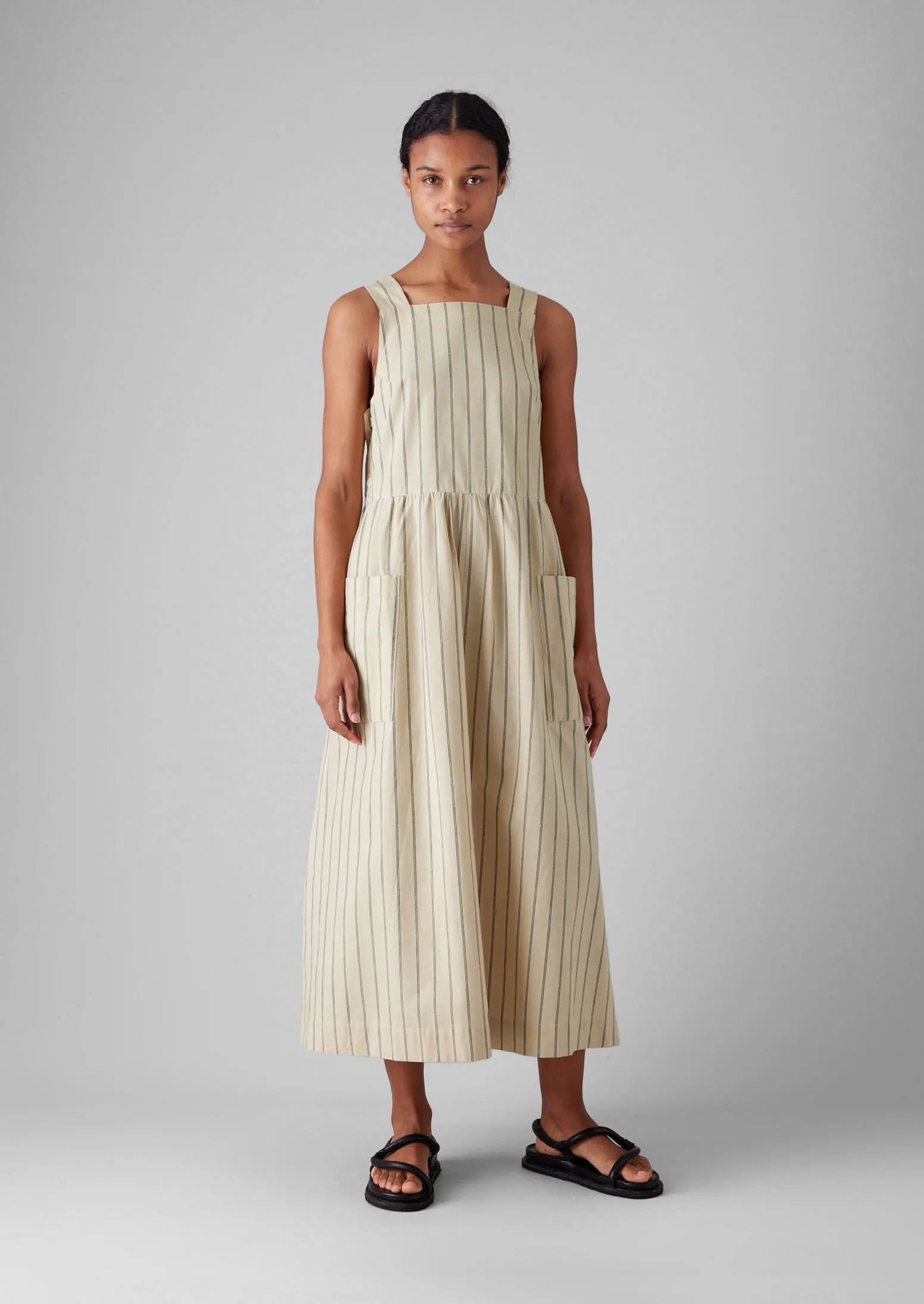Stripe Cotton Pinafore Dress | Sail Cloth sold by TOAST product image thumbnail 3