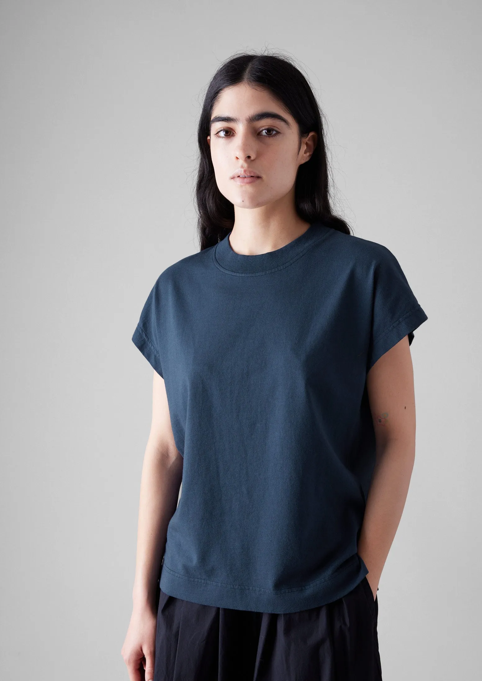 Rib Neck Sleeveless Tee | Raven Blue sold by TOAST product image thumbnail 3
