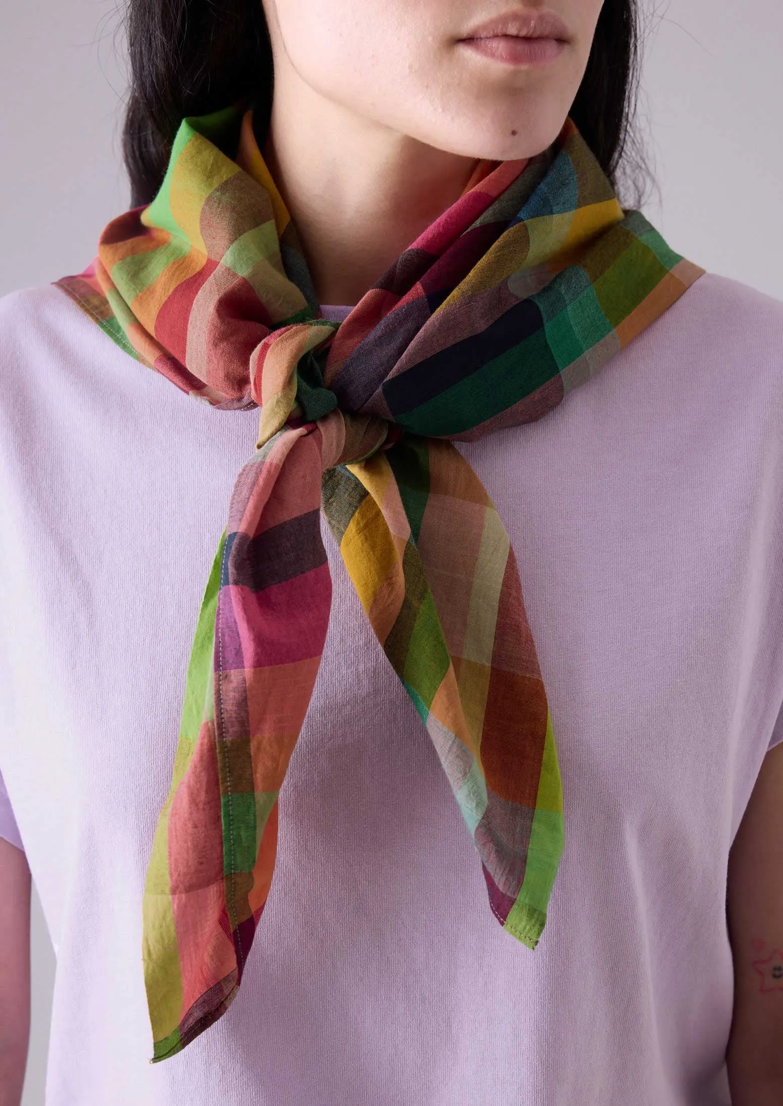 Check Cotton Mulmul Scarf | Multi sold by TOAST product image thumbnail 2
