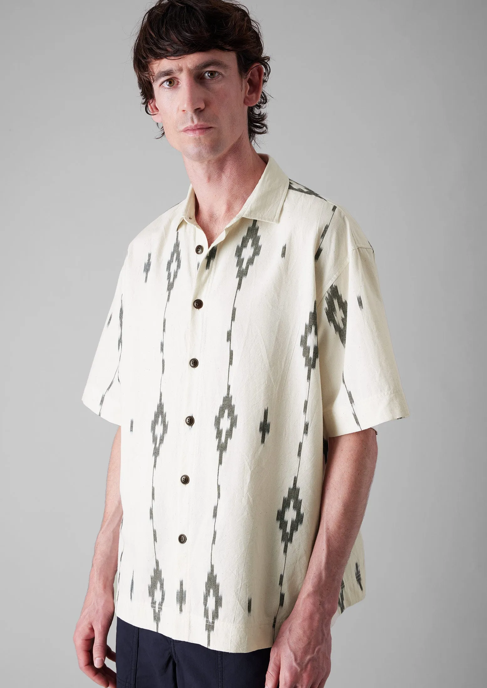 Kite Ikat Shirt | Navy/Ecru sold by TOAST product image thumbnail 4