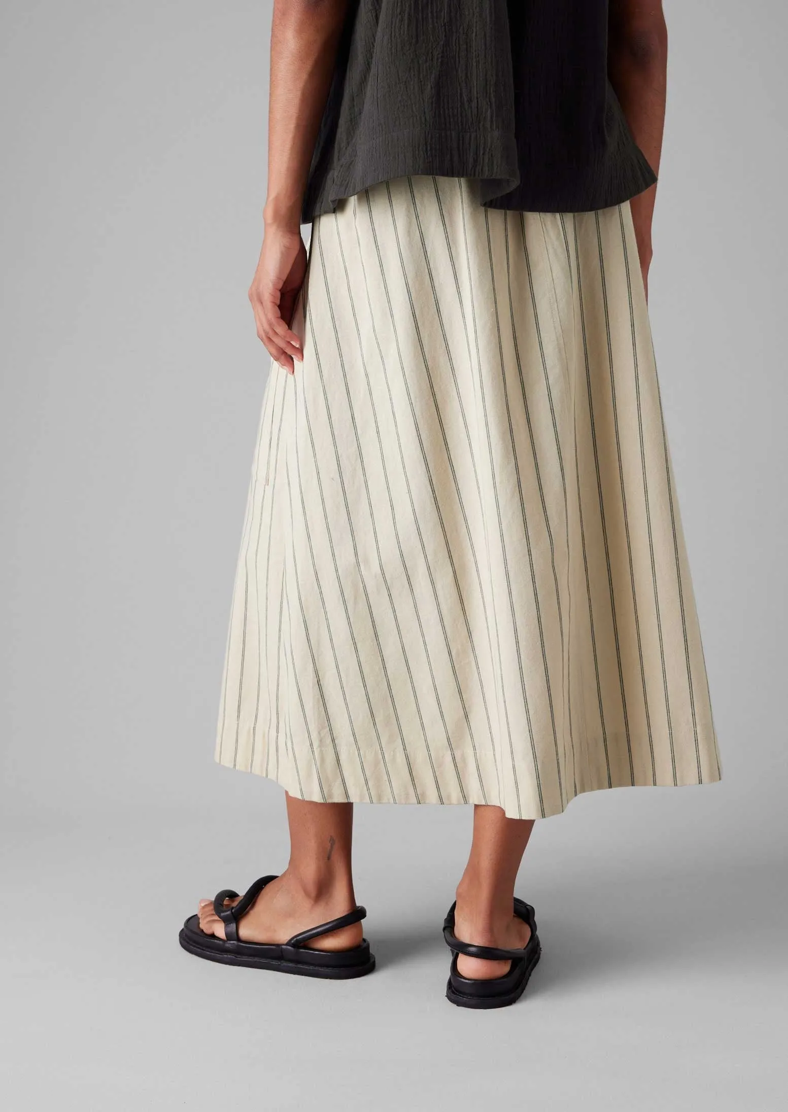 Stripe Cotton Patch Pocket Skirt | Sail Cloth sold by TOAST product image thumbnail 4