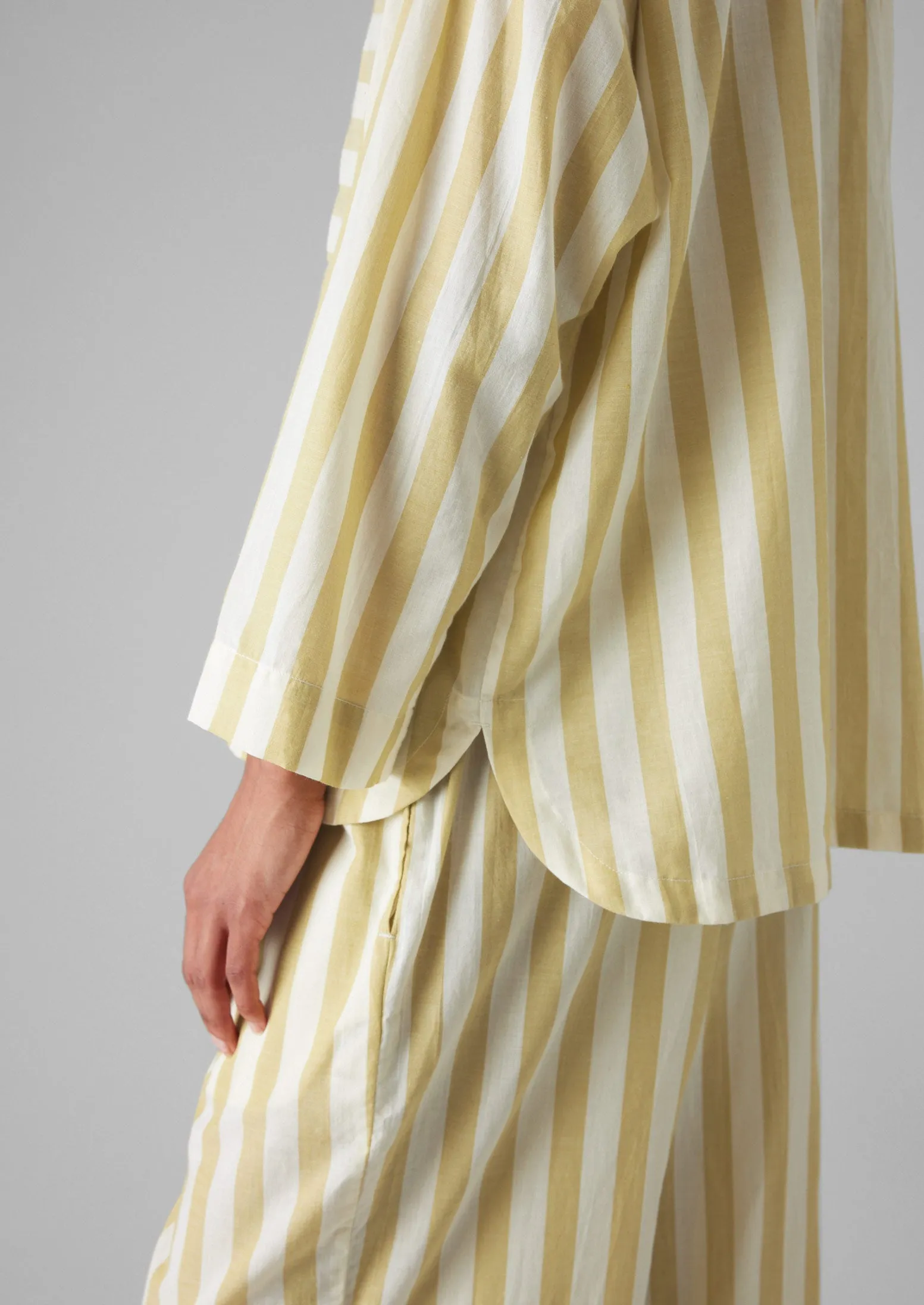 Canopy Stripe Organic Cotton Pyjamas | Ecru/Washed Lime sold by TOAST product image thumbnail 2