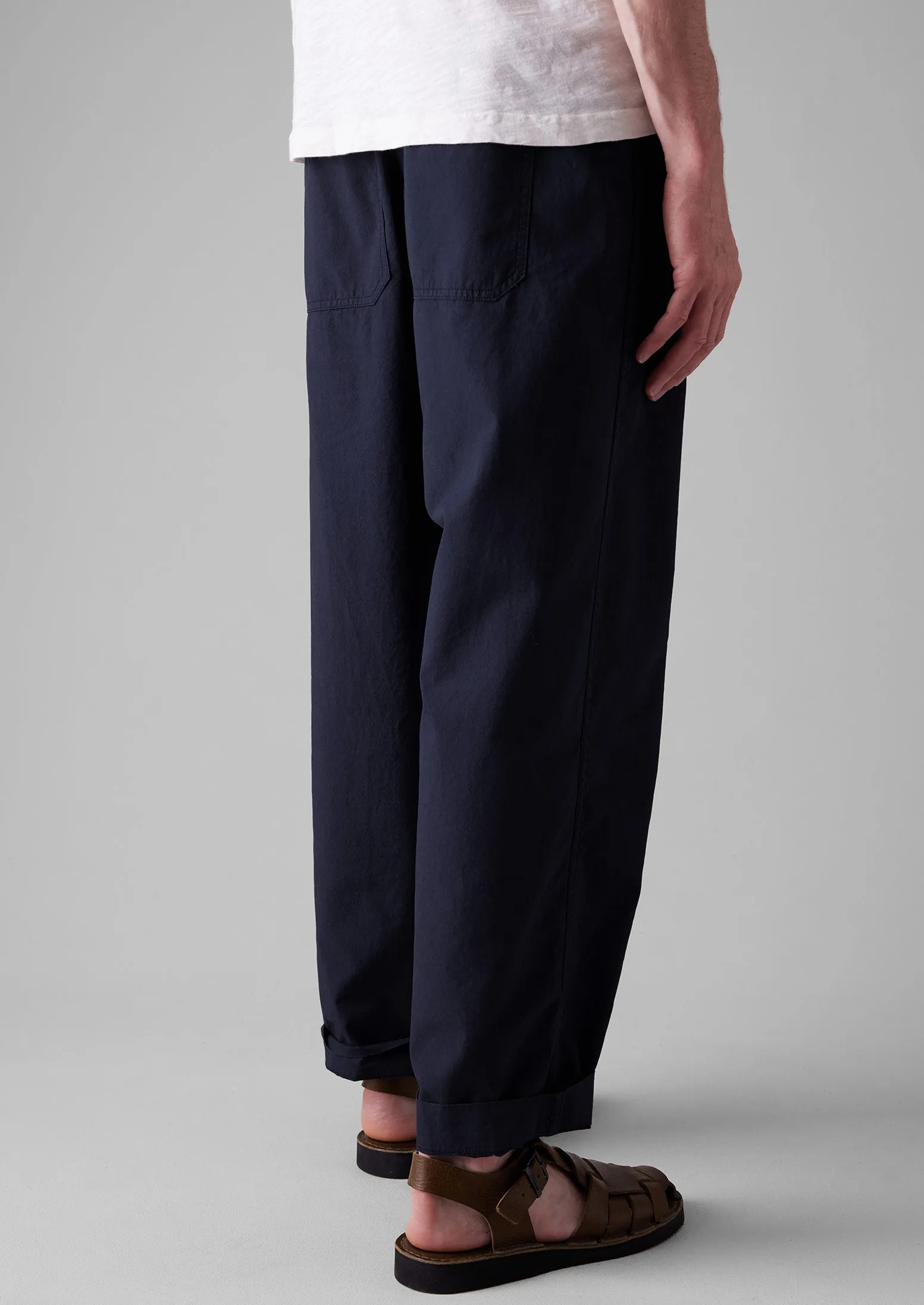 Cotton Linen Workwear Trousers | Raven Blue sold by TOAST product image thumbnail 3