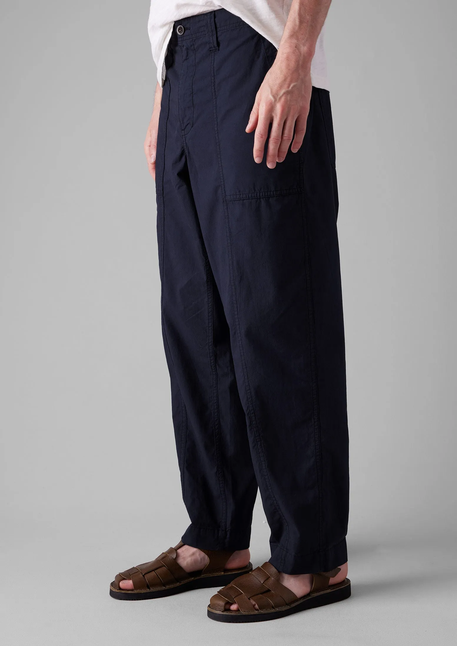 Cotton Linen Workwear Trousers | Raven Blue sold by TOAST product image thumbnail 2