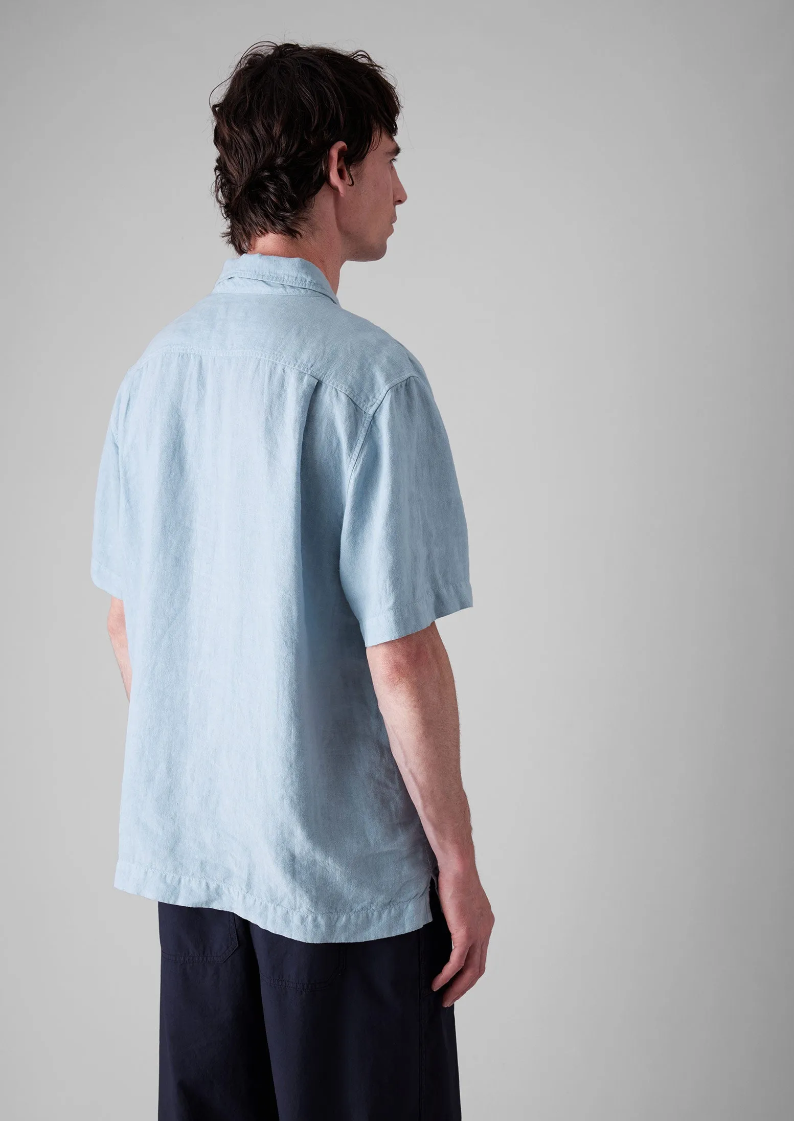 Lightweight Linen Short Sleeve Shirt | Dove Blue sold by TOAST product image thumbnail 4
