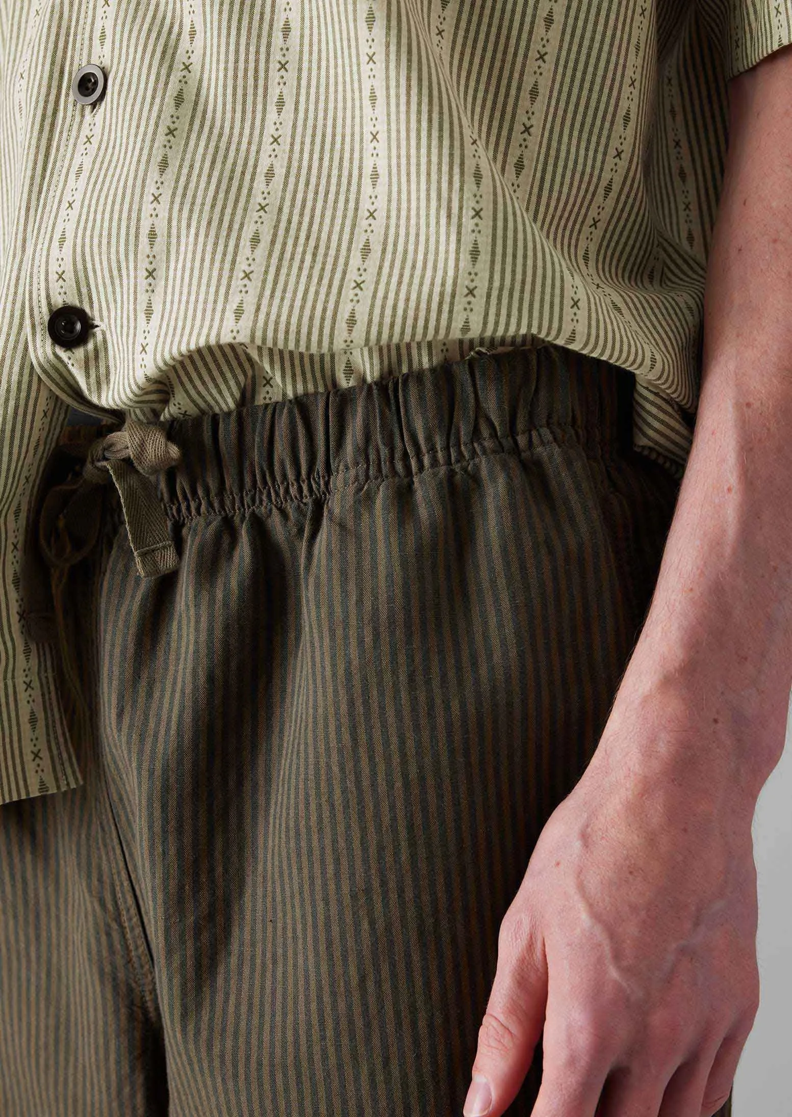 Alfie Overdyed Stripe Trousers | Fawn sold by TOAST product image thumbnail 5