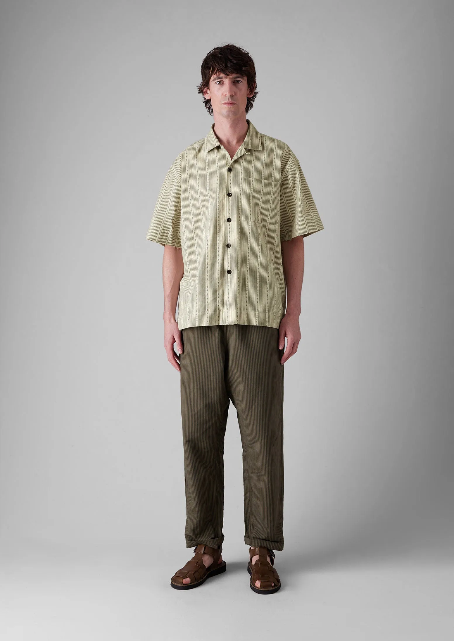 Alfie Overdyed Stripe Trousers | Fawn sold by TOAST product image thumbnail 3