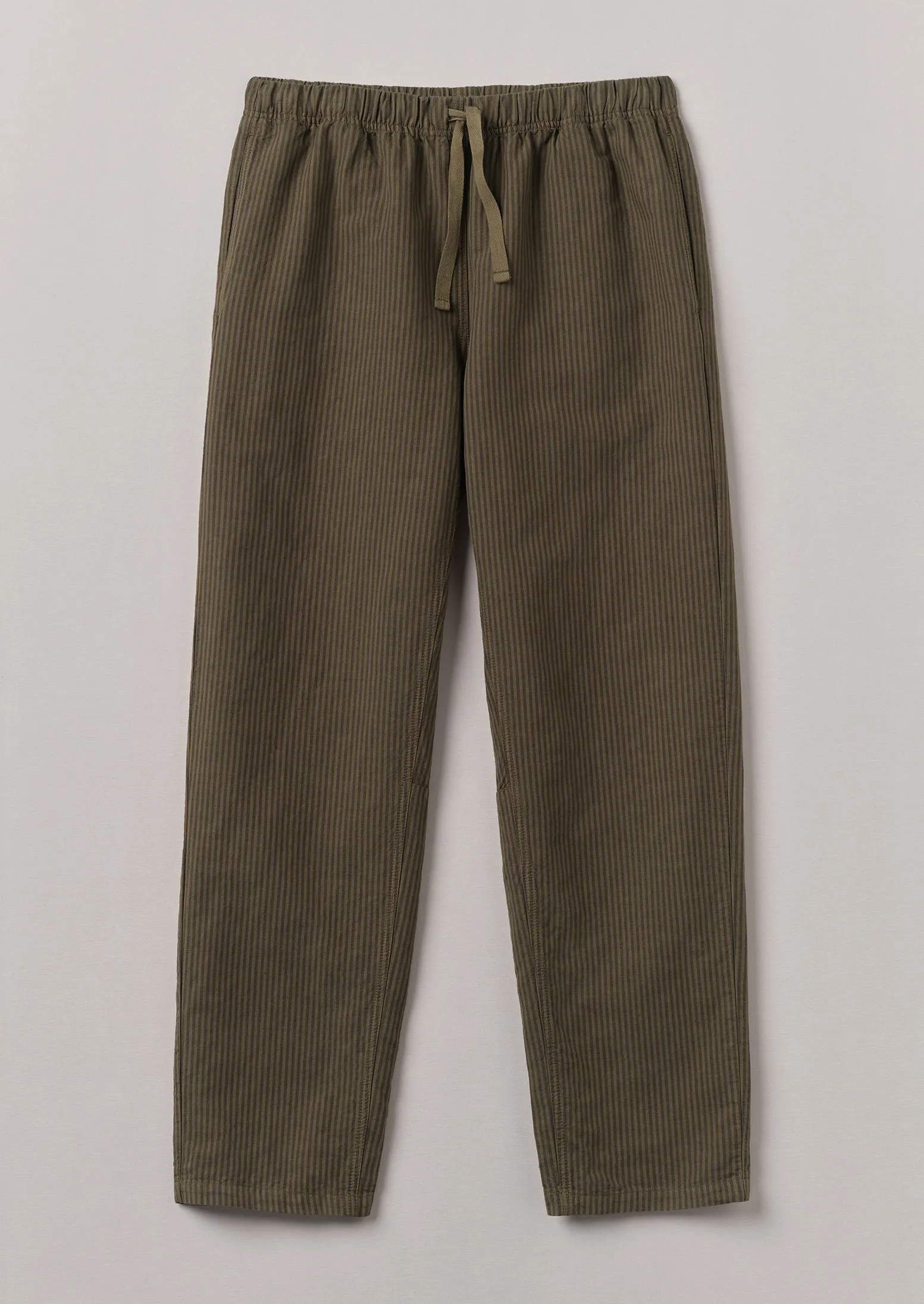 Alfie Overdyed Stripe Trousers | Fawn sold by TOAST