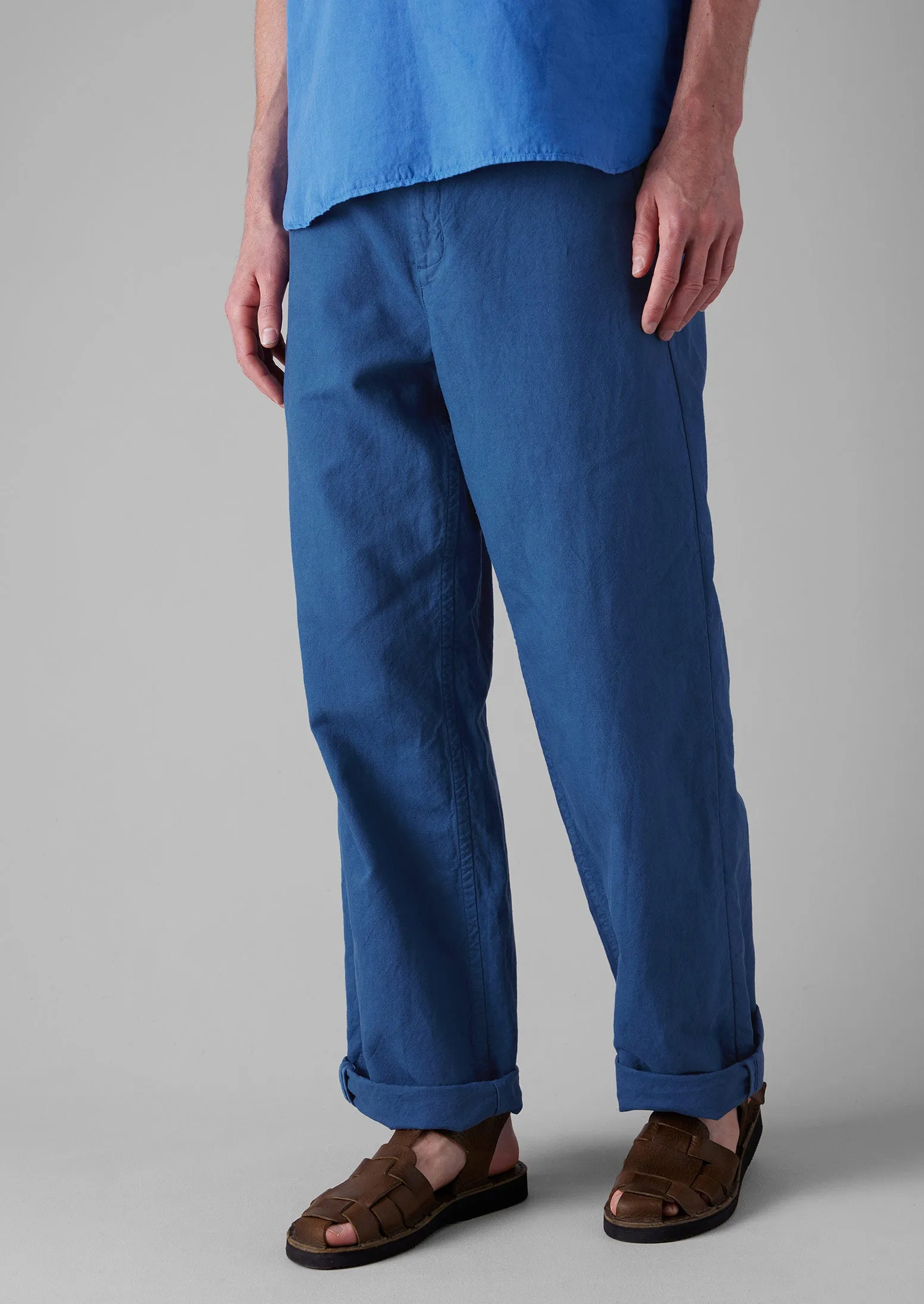 Rory Cotton Linen Drawstring Trousers | Washed Indigo sold by TOAST product image thumbnail 3