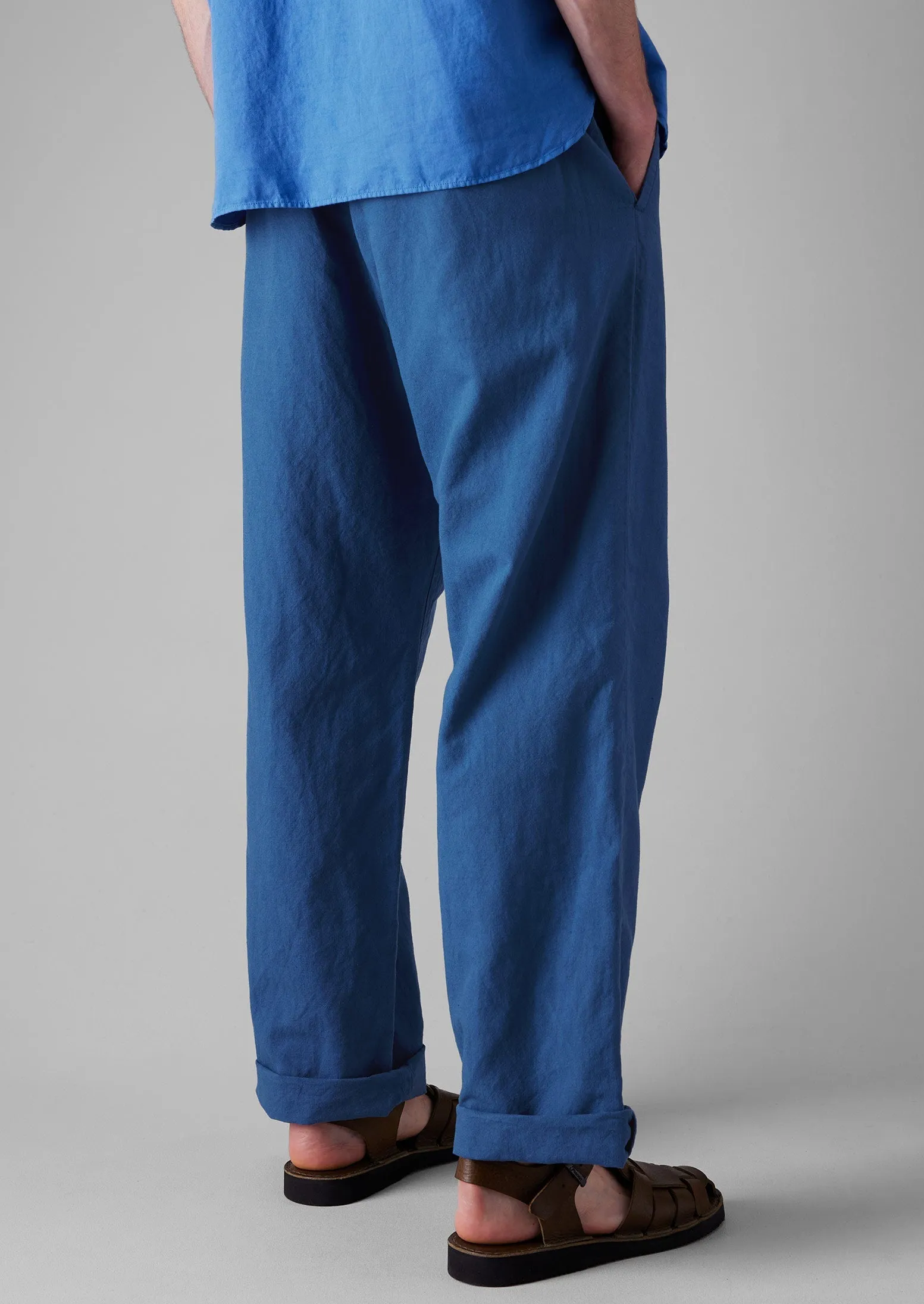 Rory Cotton Linen Drawstring Trousers | Washed Indigo sold by TOAST product image thumbnail 4