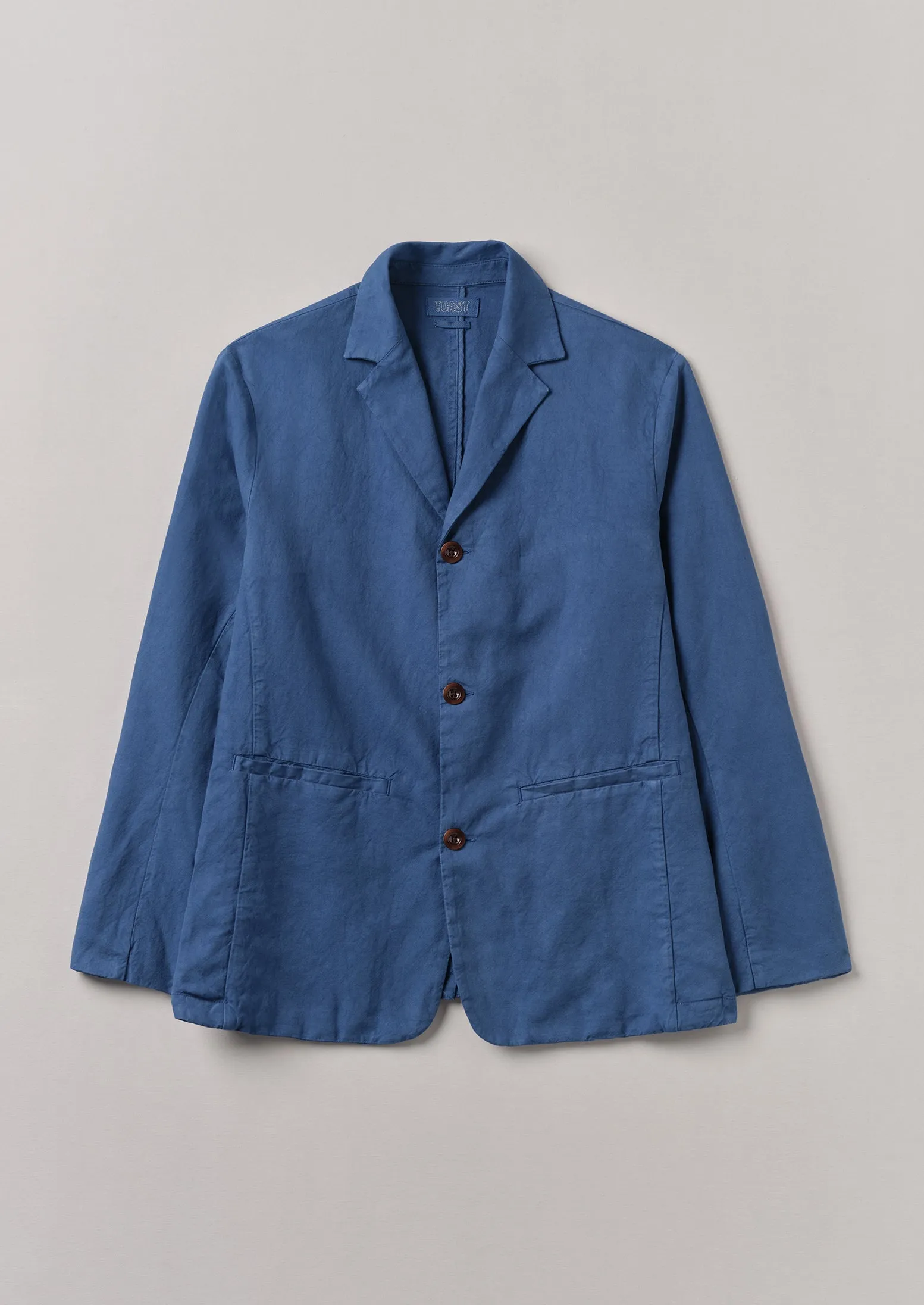 Cotton Linen High Break Blazer | Washed Indigo sold by TOAST