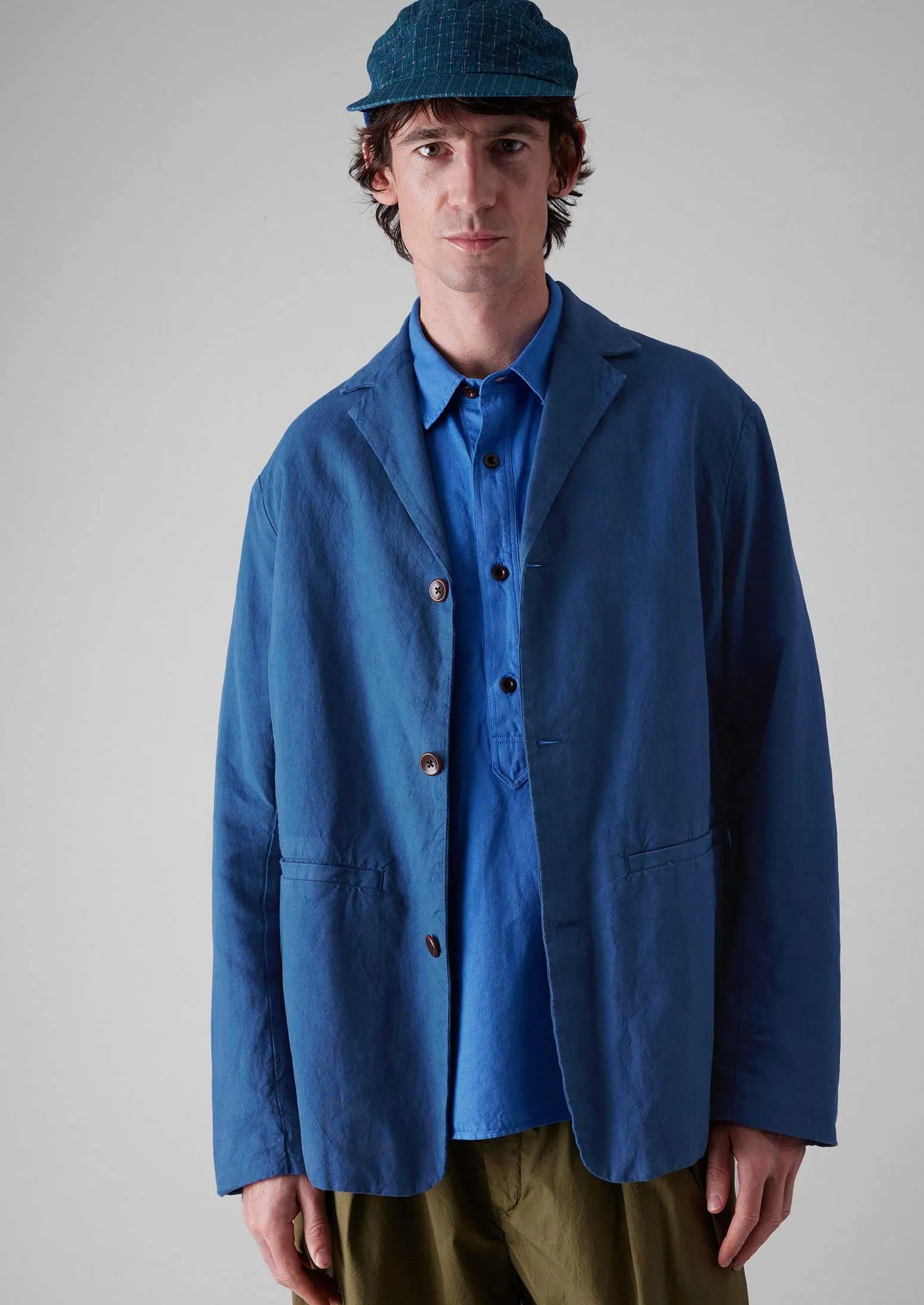 Cotton Linen High Break Blazer | Washed Indigo sold by TOAST product image thumbnail 4