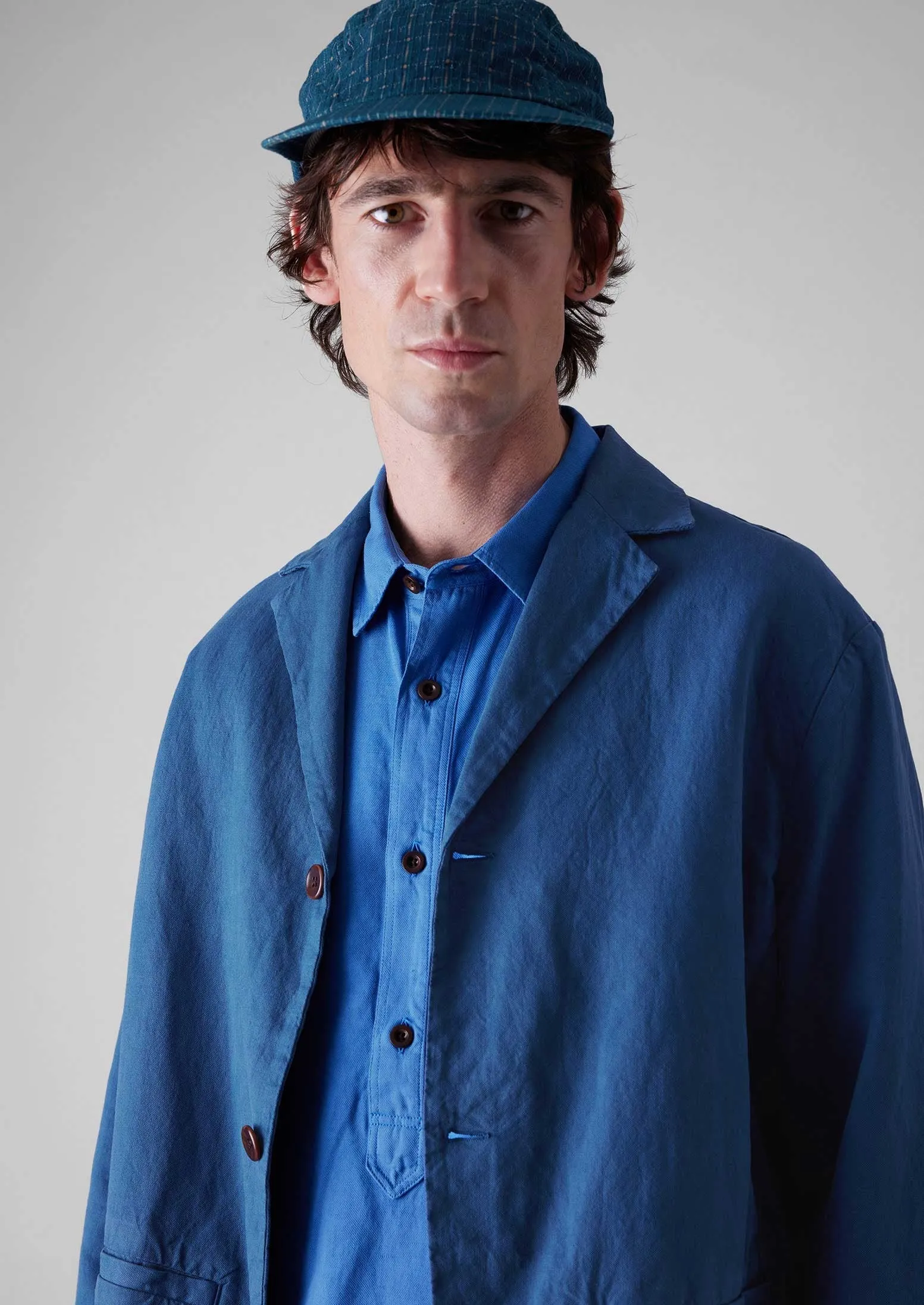 Cotton Linen High Break Blazer | Washed Indigo sold by TOAST product image thumbnail 5