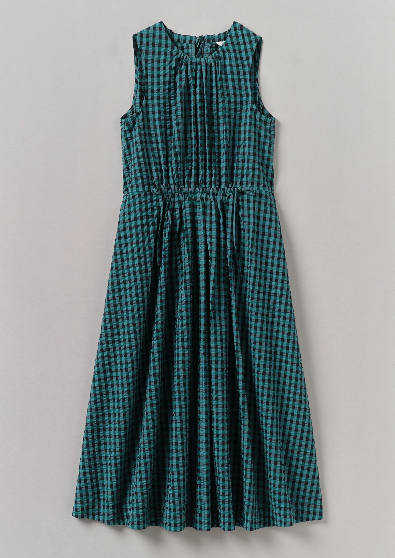 Seersucker Gingham Cotton Dress | Teal Multi sold by TOAST